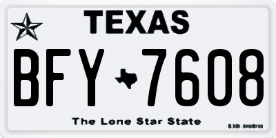 TX license plate BFY7608