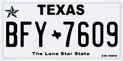 TX license plate BFY7609