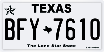 TX license plate BFY7610
