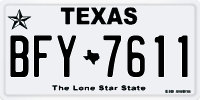 TX license plate BFY7611