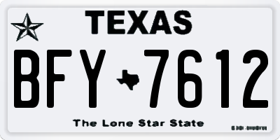 TX license plate BFY7612