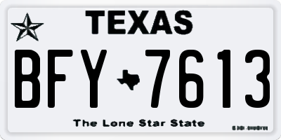 TX license plate BFY7613