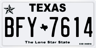 TX license plate BFY7614