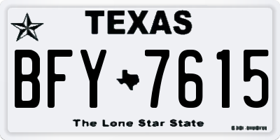 TX license plate BFY7615