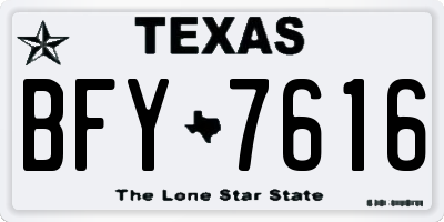 TX license plate BFY7616