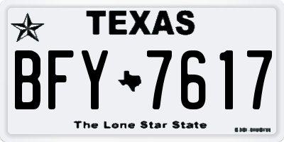 TX license plate BFY7617