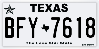 TX license plate BFY7618