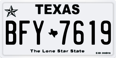 TX license plate BFY7619