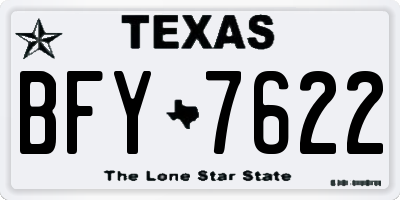 TX license plate BFY7622