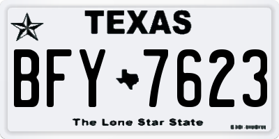 TX license plate BFY7623