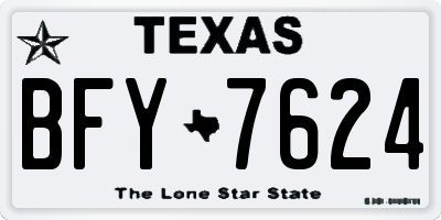 TX license plate BFY7624