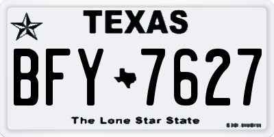 TX license plate BFY7627