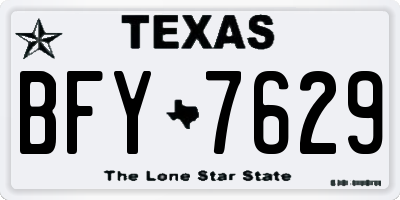 TX license plate BFY7629
