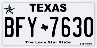 TX license plate BFY7630