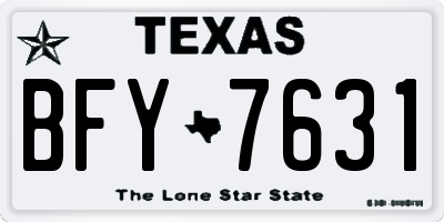 TX license plate BFY7631