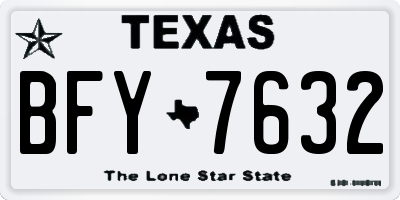 TX license plate BFY7632