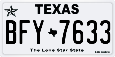 TX license plate BFY7633