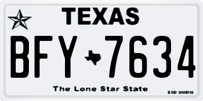 TX license plate BFY7634
