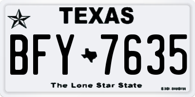TX license plate BFY7635