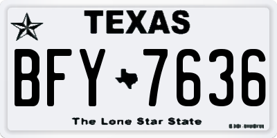 TX license plate BFY7636