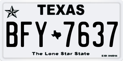 TX license plate BFY7637