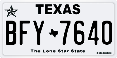 TX license plate BFY7640