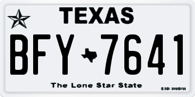 TX license plate BFY7641