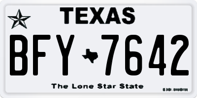 TX license plate BFY7642