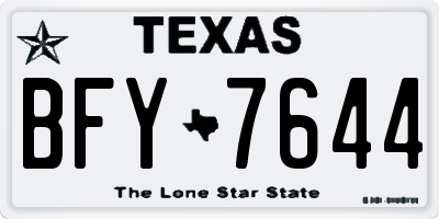 TX license plate BFY7644