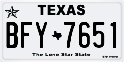 TX license plate BFY7651