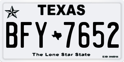 TX license plate BFY7652