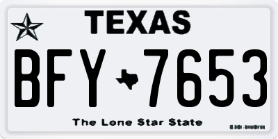 TX license plate BFY7653
