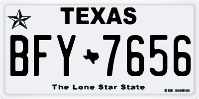 TX license plate BFY7656