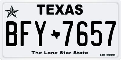 TX license plate BFY7657