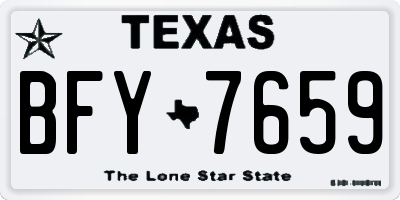 TX license plate BFY7659