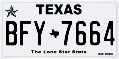 TX license plate BFY7664