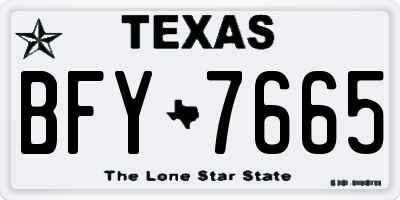 TX license plate BFY7665