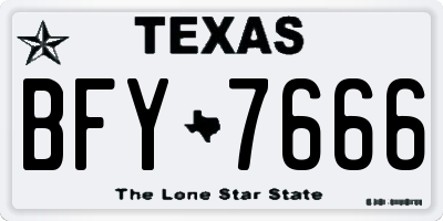 TX license plate BFY7666