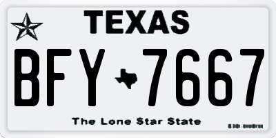 TX license plate BFY7667