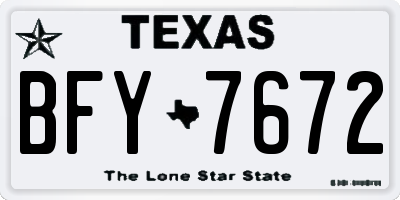 TX license plate BFY7672