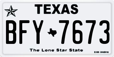 TX license plate BFY7673