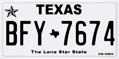 TX license plate BFY7674