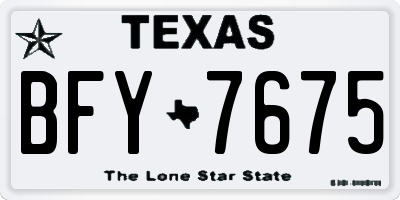 TX license plate BFY7675