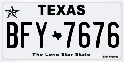TX license plate BFY7676