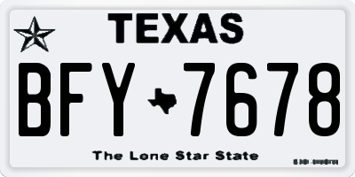 TX license plate BFY7678