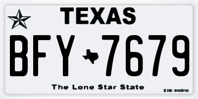 TX license plate BFY7679