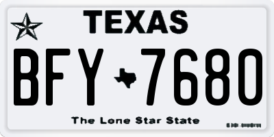 TX license plate BFY7680