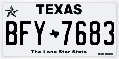 TX license plate BFY7683
