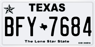 TX license plate BFY7684