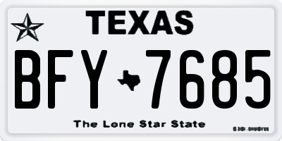 TX license plate BFY7685